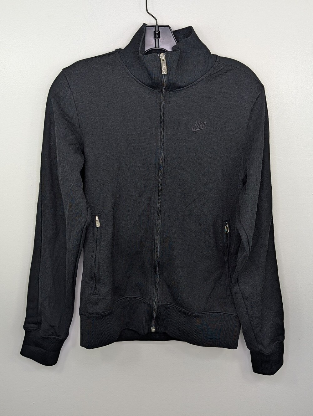 Nike Golf Lightweight Full Zip Jacket Pockets Mens Size Small Black Sweatshirt